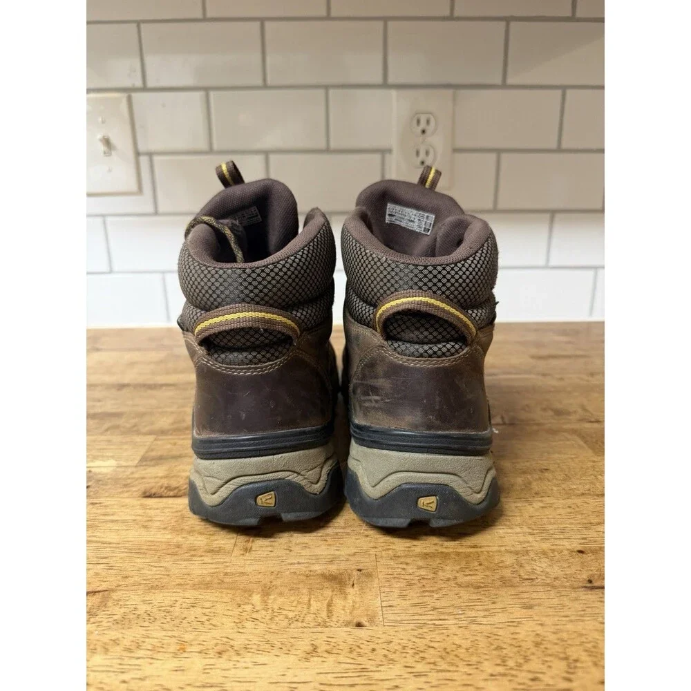 KEEN Targhee II Mid Waterproof Leather Hiking Boots Size 9.5 Brown